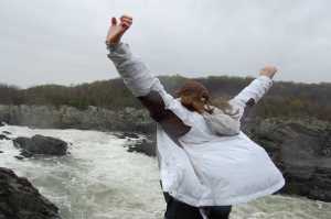 Choose a photo that embodies your goals and leave it in a spot that you see frequently. This photo of me hiking at Great falls, Virginia makes me remember how it felt to be strong.